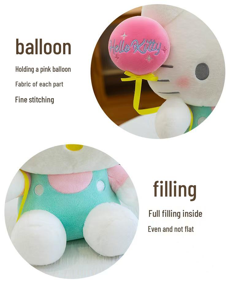 Kiki Cat Plush Toy: Cute Balloon Kitten Doll Ornament and Cushion for Girls
