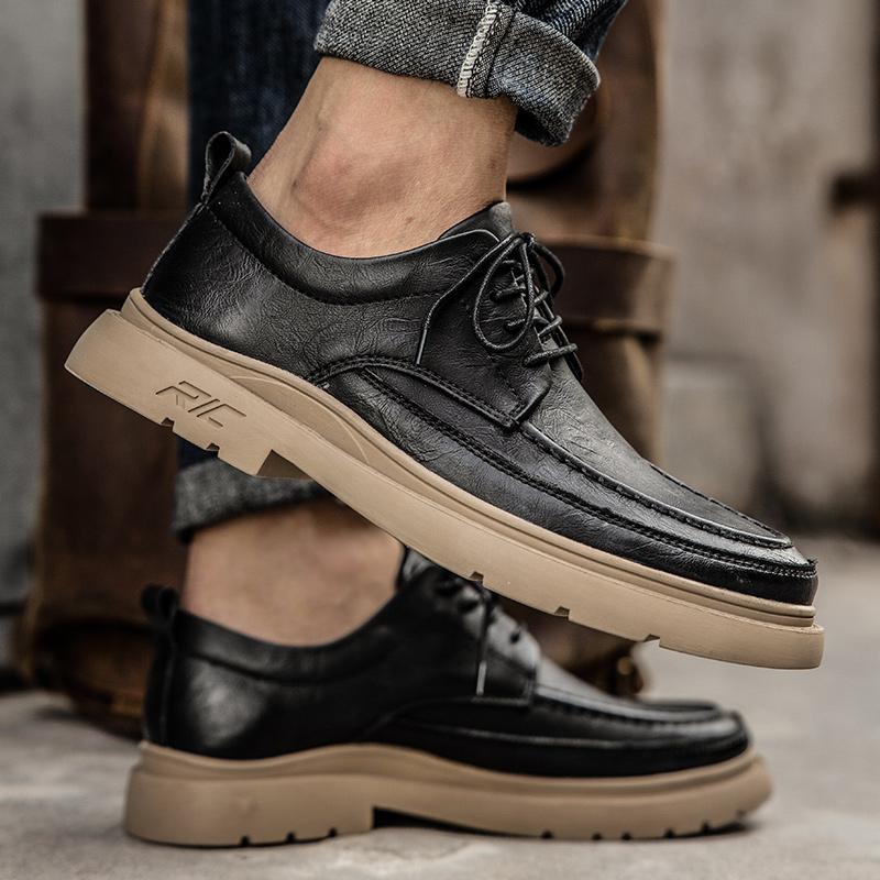 Men's High-quality Anti-skid Wear-resistant Leather Fashion Casual Leather Shoes Low Top Leather Shoes