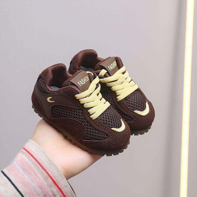 

Children s Red Mesh Sneakers: Breathable Autumn Walking Shoes for Toddlers, Boys, and Girls Size 25, Inner Length 16 cm