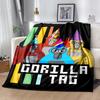 1pc Blanket Gorilla Tag Print Design, Lightweight Blanket for Sofa, Bed- Soft &Warm, Gift for All Seasons like Christmas, Halloween