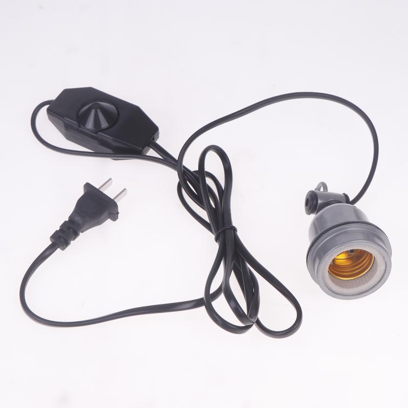 1 Piece E27 Light Socket Screw Plug Adapter Converter Animal Heating Lamp Holder With 1.8M Switch Wire For Industrial Heating
