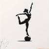 1pc Metal Ballerina Wall Sculpture, Elegant Iron Ballet Dancer Pointe Shoe Pose, Vertical Mount Dance Decor for Home, Wedding Gift for Dancers Women