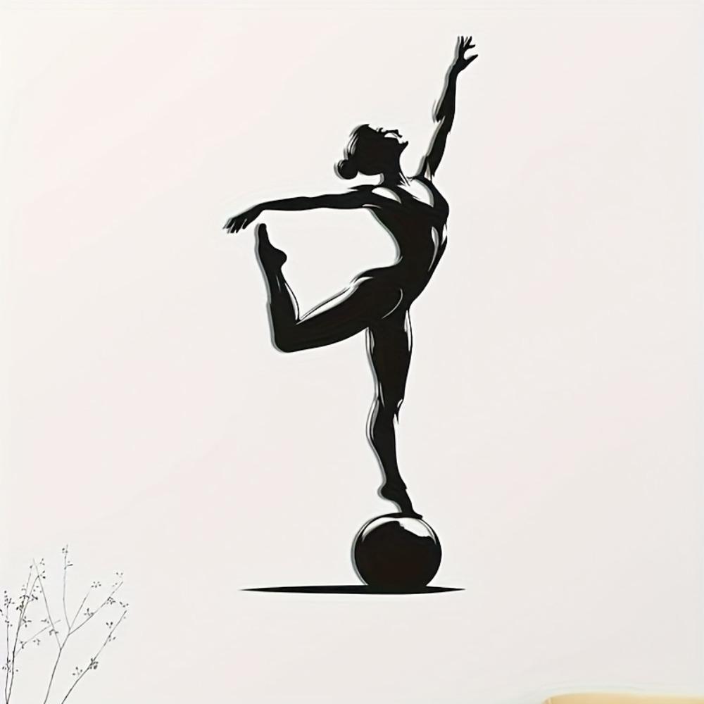 1pc Metal Ballerina Wall Sculpture, Elegant Iron Ballet Dancer Pointe Shoe Pose, Vertical Mount Dance Decor for Home, Wedding Gift for Dancers Women