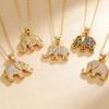 18K Gold Rhinestone Elephant Necklace – Fashionable European and American Animal Pendant.