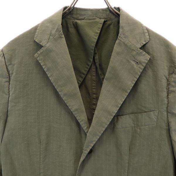 ASPESI made in Italy Striped Pattern tailored jacket Khaki x White Men's Used