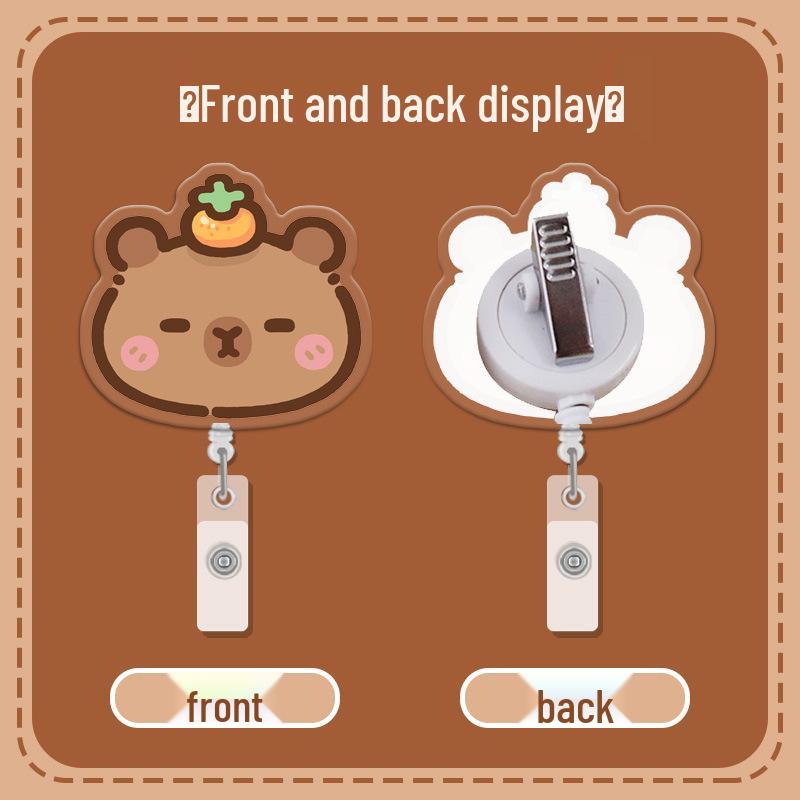 Capybara Retractable ID Card Holder for Students, Doctors & Nurses - Cute Accessory for Name Badges