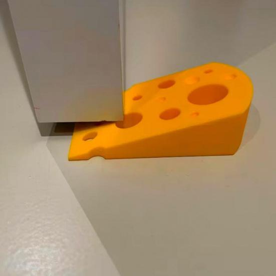 Jijijing 3D-gedruckter Käse-Türstopper, Rutschfester Türstopper, Stabile Keilbasis, Schützt Wände Möbel, Kreativer Türstopper für Schlafzimmer Wohnzimmer
