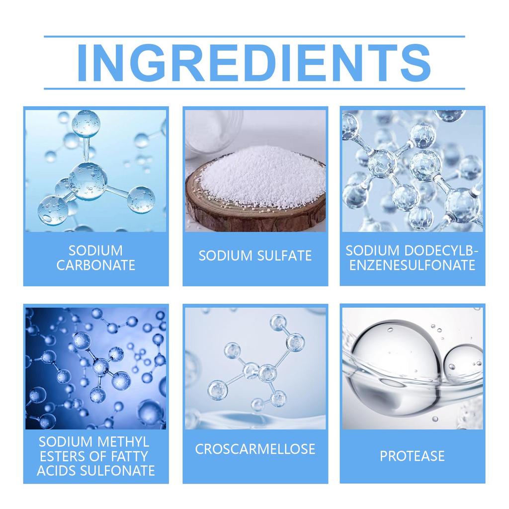 Jaysuing Protease Laundry Detergent 100g Removes Oil Stains and Odors from Clothes. Suitable for Both Laundry Detergent and Washing Machine Use.