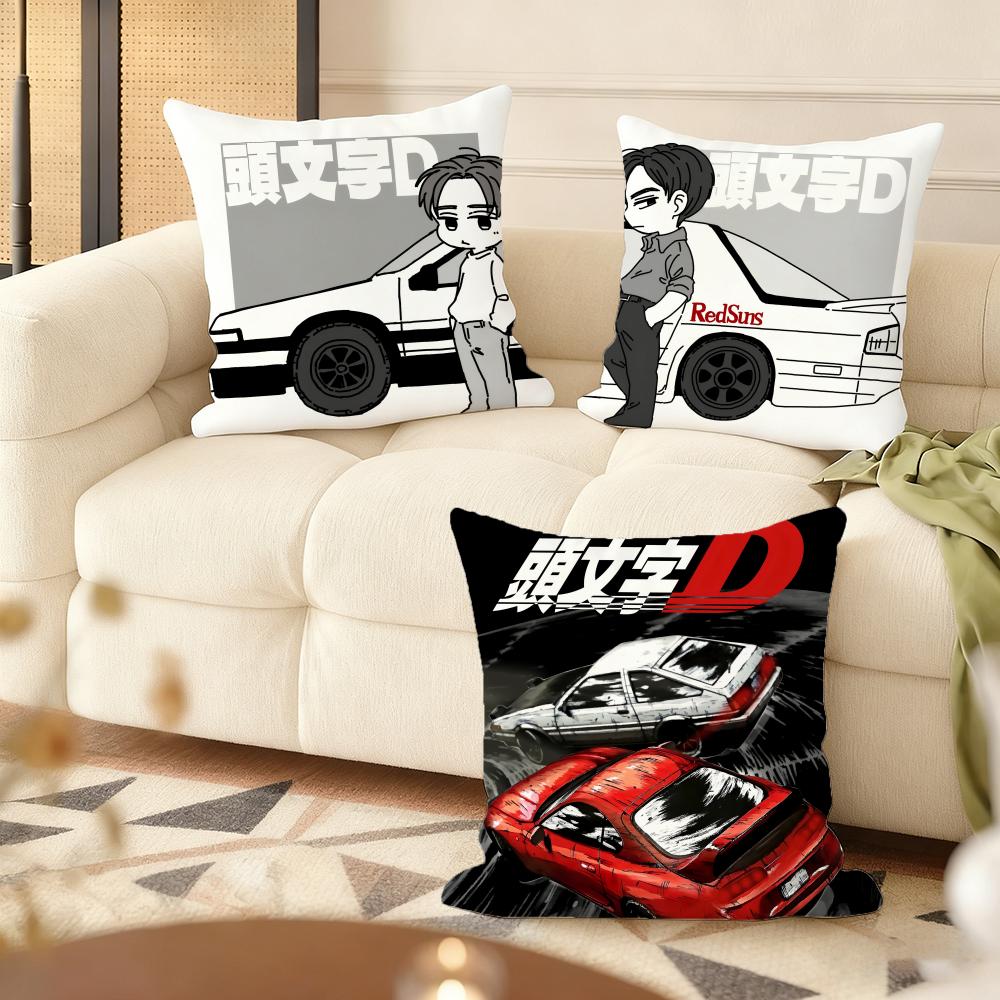 I-Initial D Ae86 Cushion Cover Soft Short Plush Pillow Cover Smooth Cozy Texture Aesthetic Cushion Case Home Decor