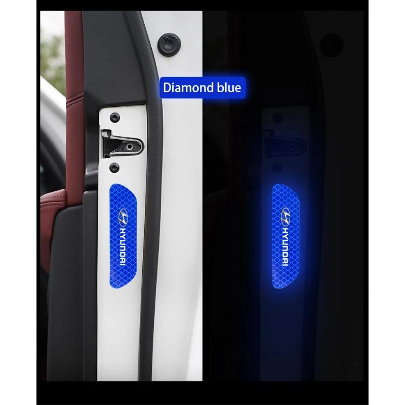 4pcs Car Door Sticker Reflective Safety Warning Mark Decoration Decals For Hyundai NLINE I30 I20 I10 Venue Tucson Ioniq IX35 I40