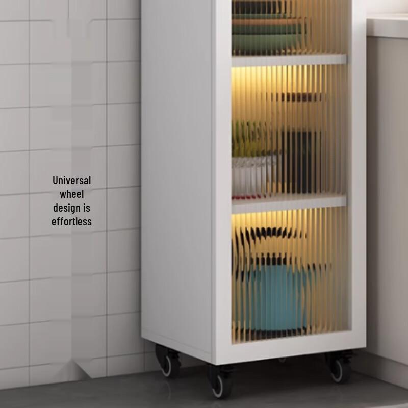 White Narrow Multi-layer Storage Cabinet
