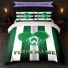 Set Biancheria da Letto Personalizzato Werder Bremen FC con Nome Testo 1 Copripiumino+2 Federe Logo Calcio Regalo Personalizzato per Occasioni Speciali Decorazione Camera da Letto