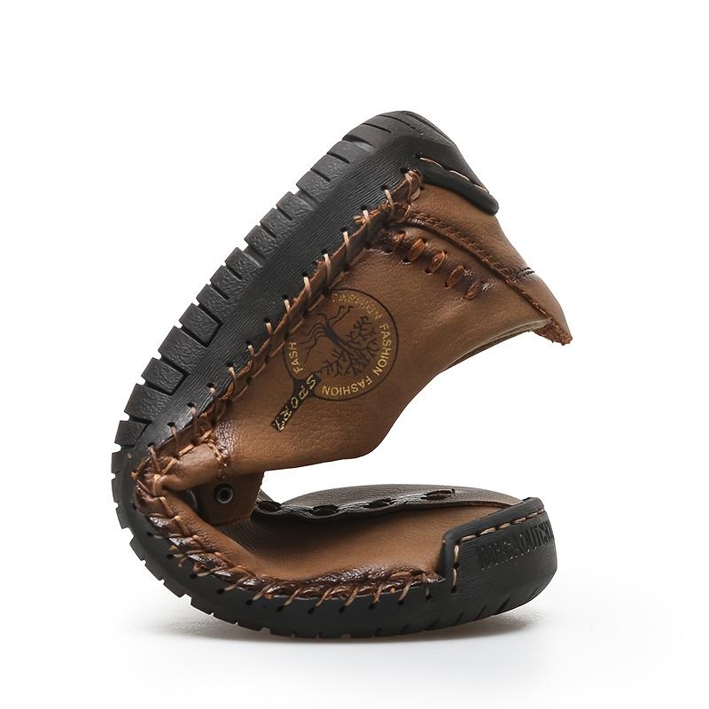 Men's Spring and Autumn Casual Shoes, Men's Large Bean Shoes, Hand Sewn Leather Shoes