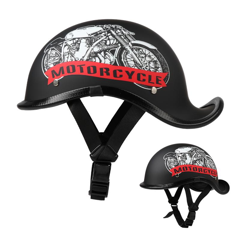 VGV Motorcycle Half Helmet Goggles Included Electric Vehicle Bike Riding Locomotive for Cruiser Retro Man Women Scooter Street