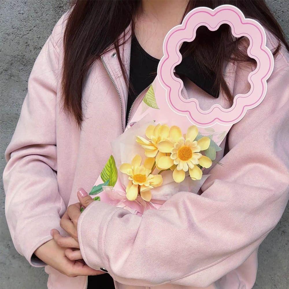 5pcs Carnation Flower Card Handheld Flower Insert Bag New Flower Tote Bag  Teachers' Day