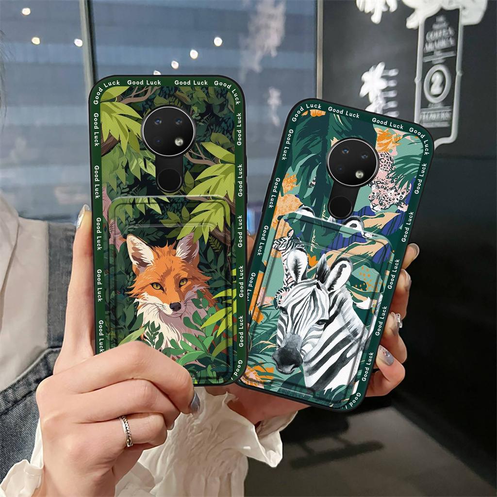 Protective Dirt-resistant Phone Case For Nokia 6.2/7.2 TPU Silicone Cute Back Cover Graffiti Durable Anti-knock Card Bag