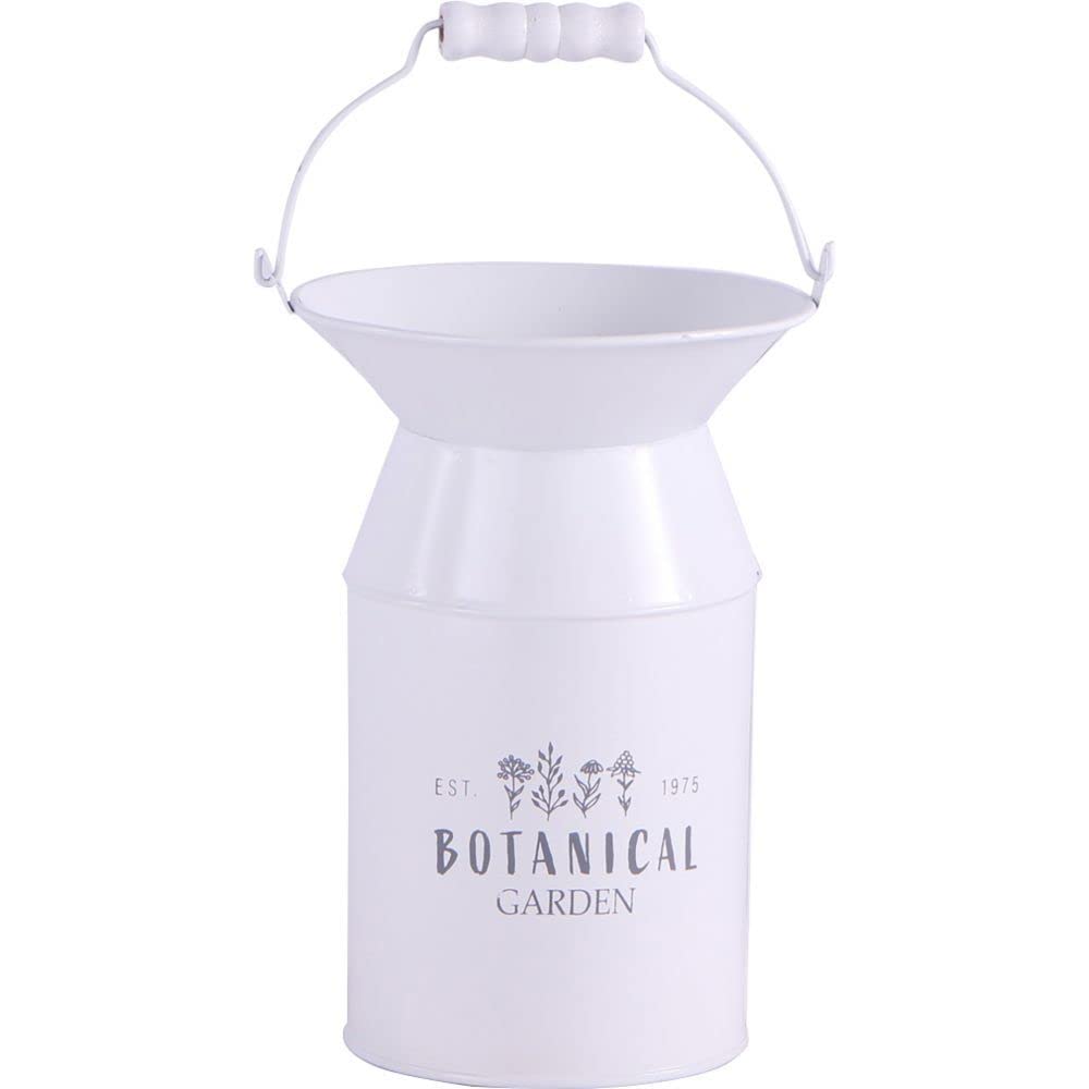 

Bestco Pot S white with plastic cup, drainage hole, tin NE-746 Botanical Garden белый