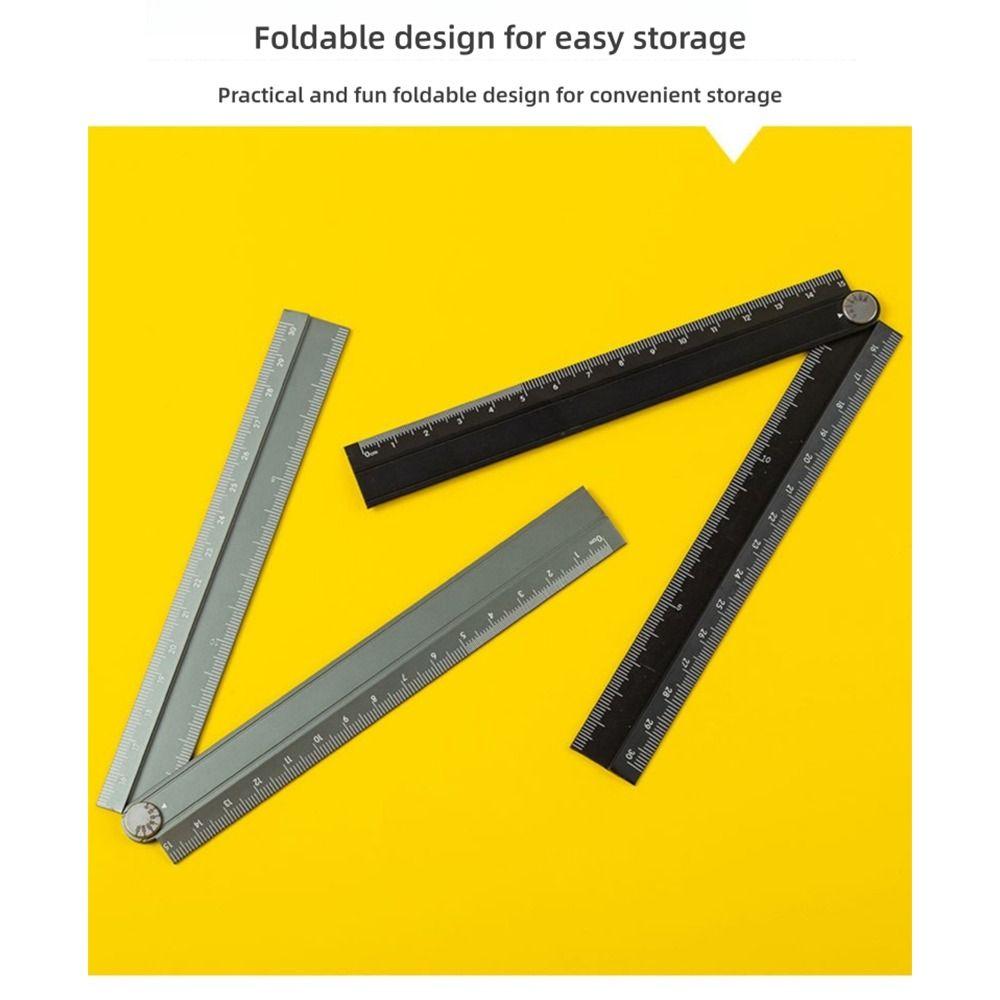 Aluminum Alloy Folding Ruler 30cm Metal Ruler High Quality Stationery Ruler  Students