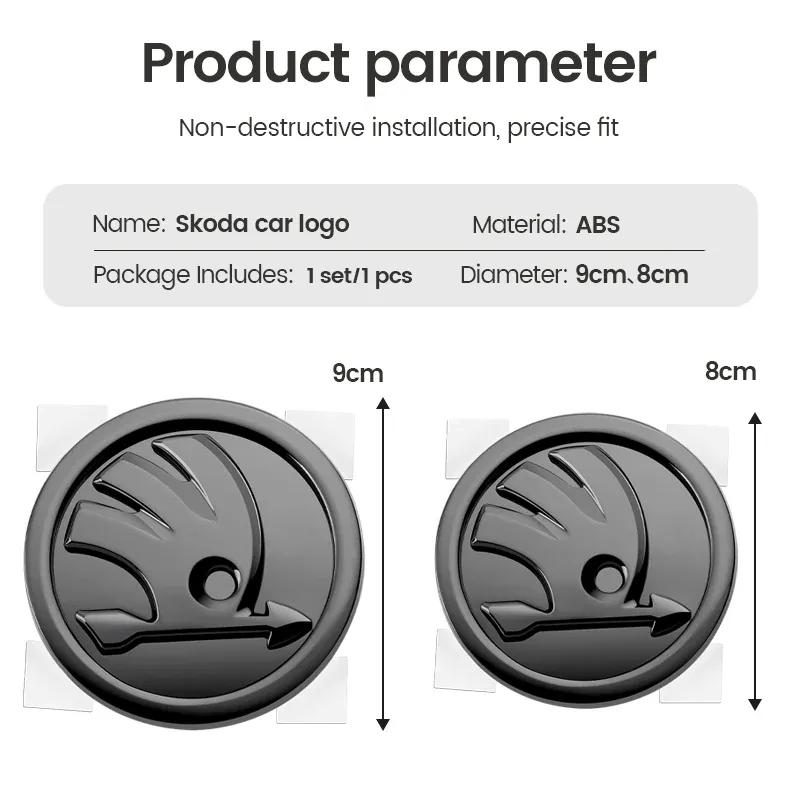 80mm 90mm ABS Auto Front Heck Emblem Aufkleber Styling für Skoda Octavia 2 3 Fabia Kamiq Kapoq Kodiaq Rapid Superb Yeti etc.