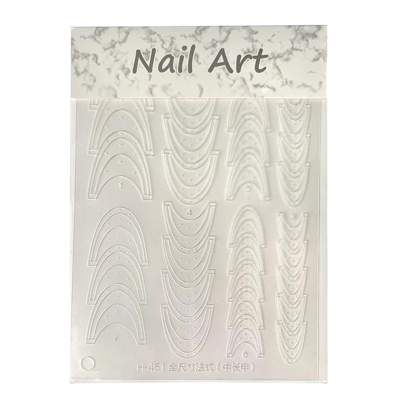 Fully Transparent Hollow French Nail Stickers Spray Painting Stencil French Edges Templates Patting Glue Adhesive Auxiliary Tool