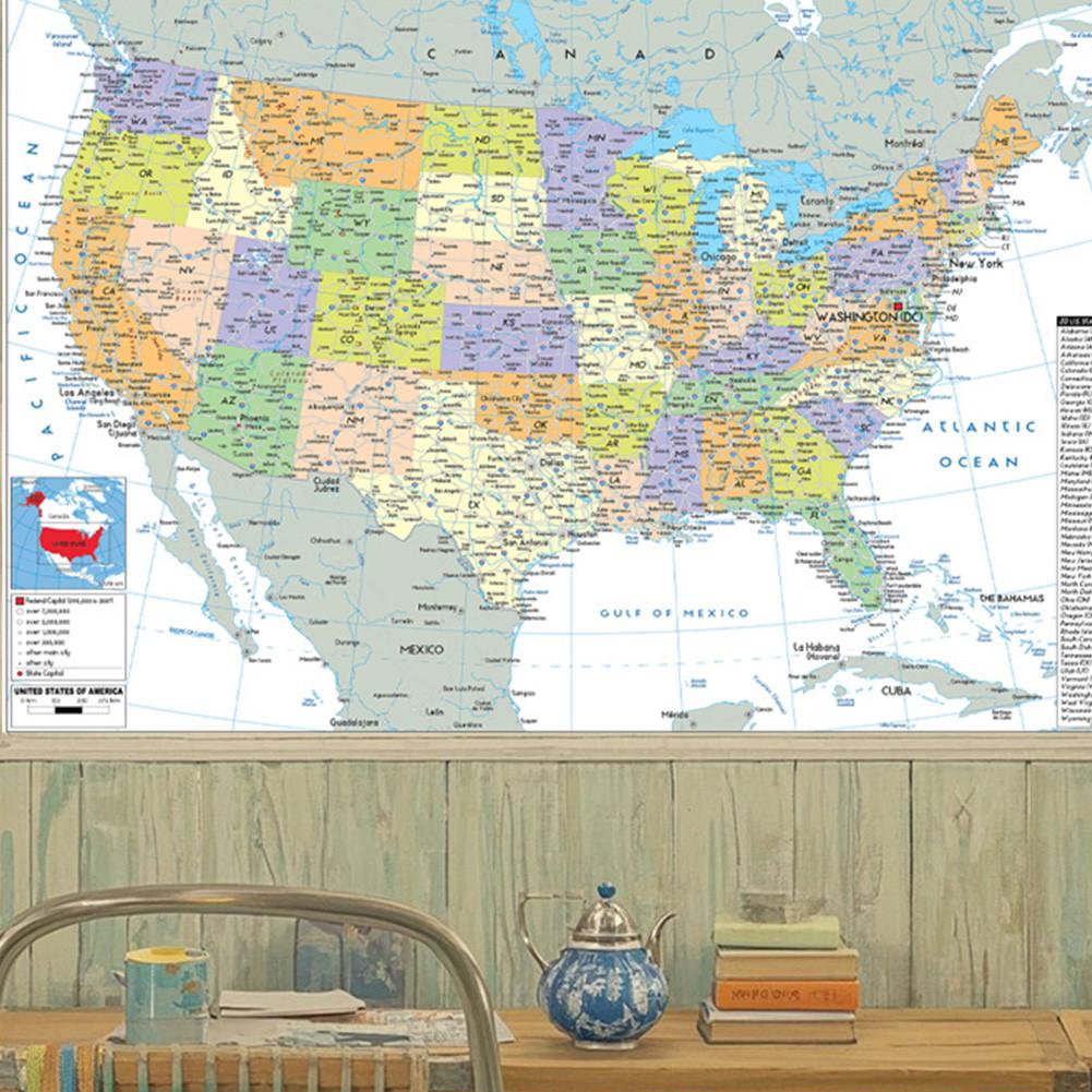 Map of the United States-Administrative Map,for Classroom,Student Room&Home,Educational Wall Art,Travel Supplies