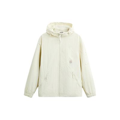 Solid Color Comfortable Stand Collar Zipper Jacket Men Jackets Faded-White 04302401251-36