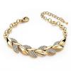 Leaves Bracelet Rhinestone Inlaid Bracelet Sparkling Leaf Design Link Bracelet Women Jewelry for Parties Dates Gift Ideas