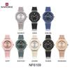 NAVIFORCE Original Women Girls Simple Quartz Watch Date Waterproof Silicone Strap Luminous Hands Lightweight Women Girls Watch Gift NF6109