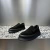 One-pedal Casual Men's Shoes, New Doudou Shoes, Thin Velvet Thick-soled Lazy Shoes, Fashionable and Loose Low-top Leather Surface Cr