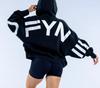 Women's Hooded Long Sleeve Sweatshirt Loose Fit Loungewear Letter Print Pullover Hoodie