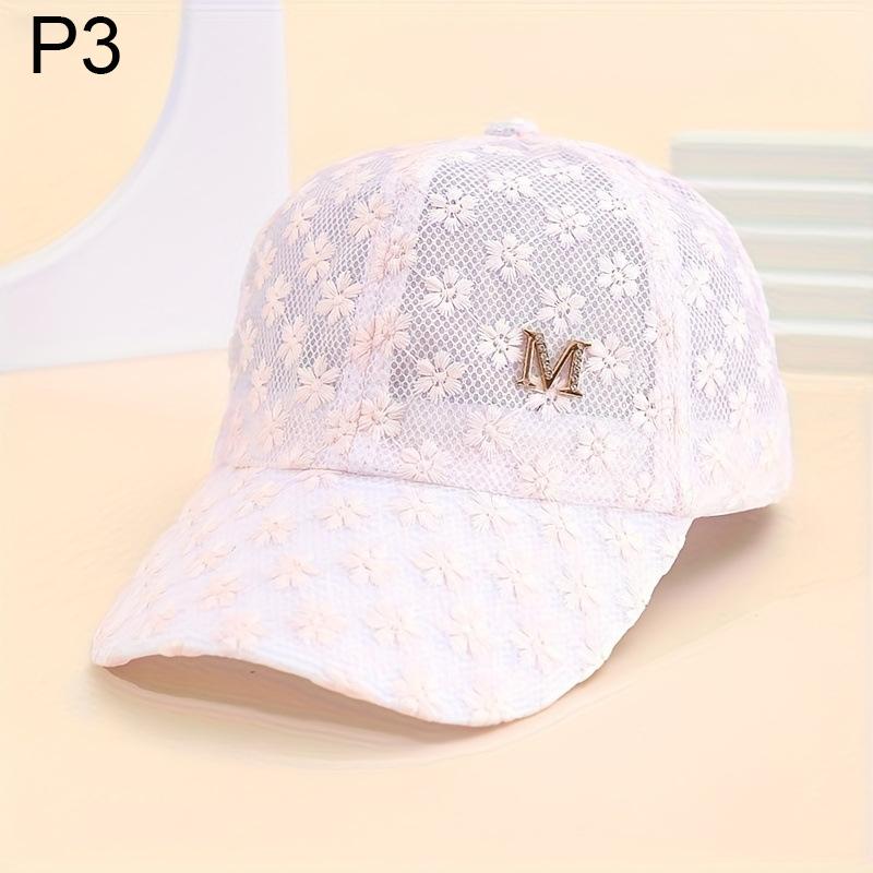 Adjustable Lace Flower Thin Baseball Cap Fashion Outdoor Women Summer Sunscreen Sun Hollow Hat Girls Hip Hop Visors Cap