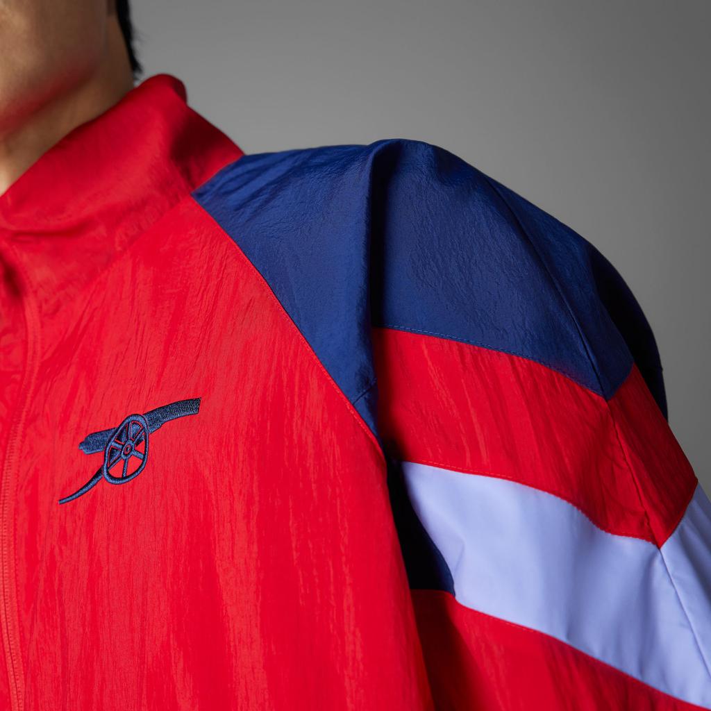 Adidas Originals „Arsenal“ laisvalaikio patogus laisvas striukė Vyriškos striukės šviesiai tamsiai raudonos nakties-dangaus mėlynos spalvos IS6503