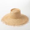 Summer new sun hat European and American simple treasure grass big burr edge beach hat spring and summer sun protection big eaves flat top straw hat