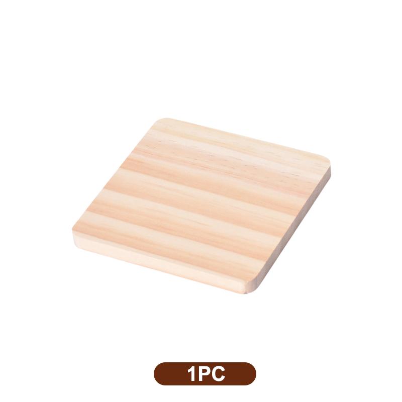 1/3/5Pcs Unfinished Natural Wood Coasters Non Slip Heat Resistant For Home Kitchen Coffee Bar Diy Projects