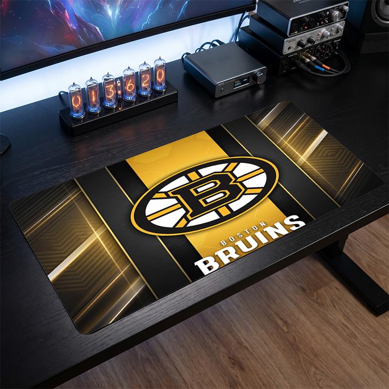 Boston Bruins Pattern Mousepad Anti?Slip Rubber Desk Pad For Gaming Working Desktop Decoration