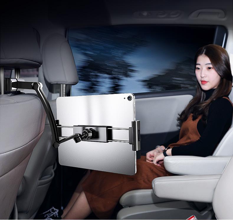 Car Rear Seat Tablet Mount - Adjustable Telescopic Holder for iPad and Tablets