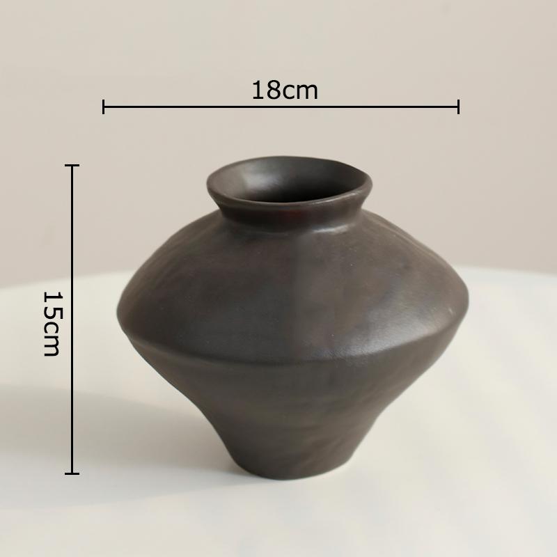 Keramikvase im Wabi-Sabi-Stil Tischdekoration Unvollkommene Ästhetik Blumenarrangement Retro Blumenvase Raum Ästhetische Dekoration
