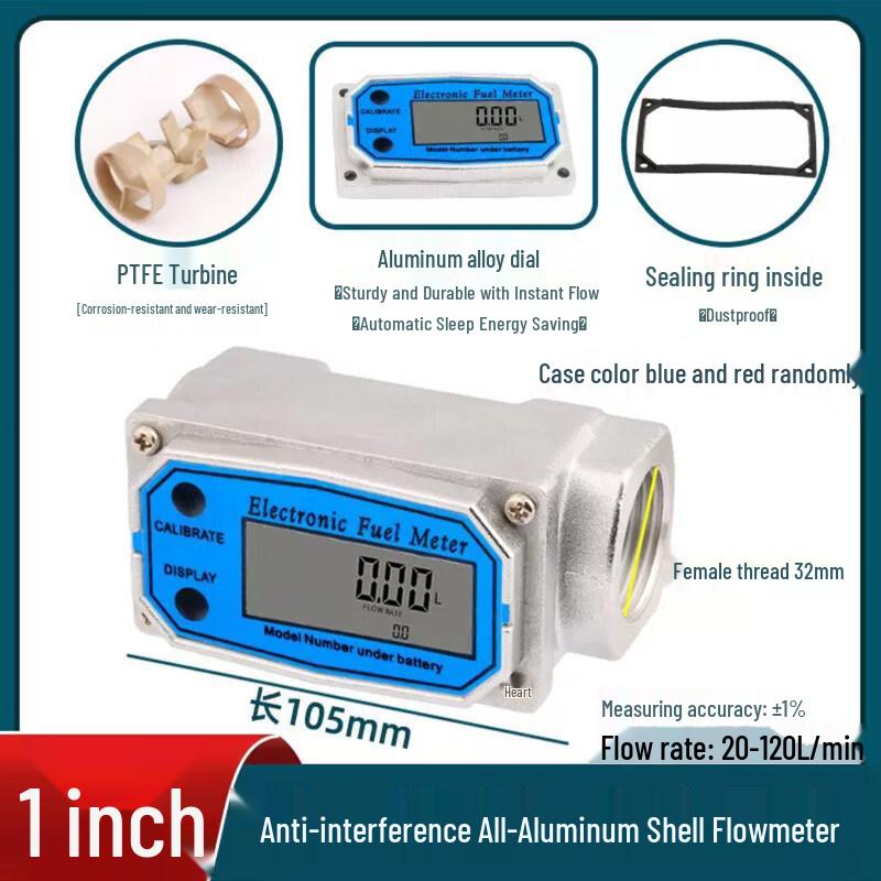 

RSRDDY 1-Inch Aluminum Turbine Flowmeter for Diesel Gasoline