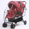 Double Twin Stroller Rain Cover Windproof Weather Shield for Front Rear Seat Baby Carriage