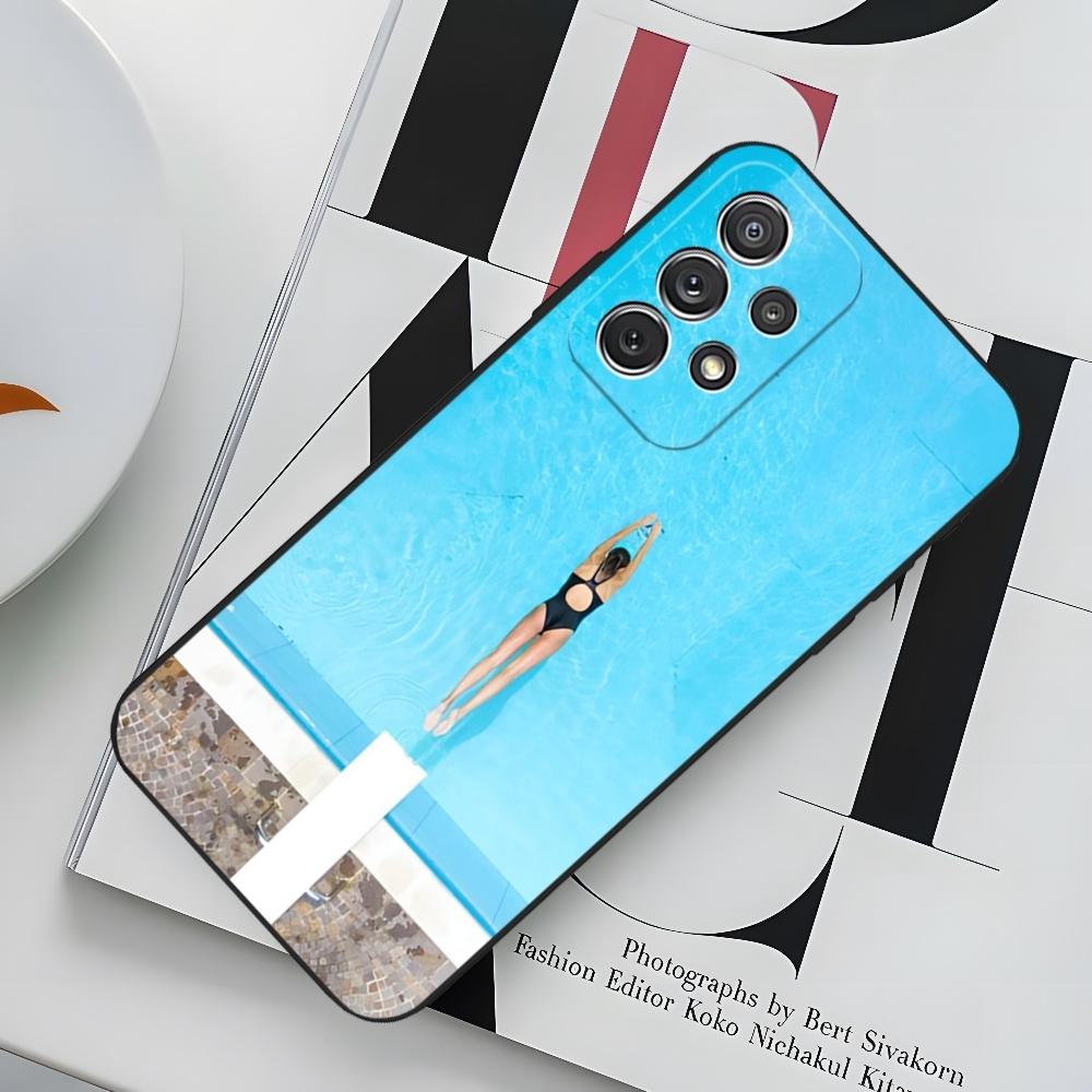 Swimming Pool Water Phone Case for Sumsung Galaxy S24 S23 S22 S21 S20 A24 A34 N20 M54 A54 A53 Fe Plus Ultra Black Soft Cover