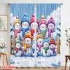 2pcs,2D Plane Printing Curtain Popular Snowman Family Winter Polyester Fabric (without Rod) Decorations Outdoor Use for Various