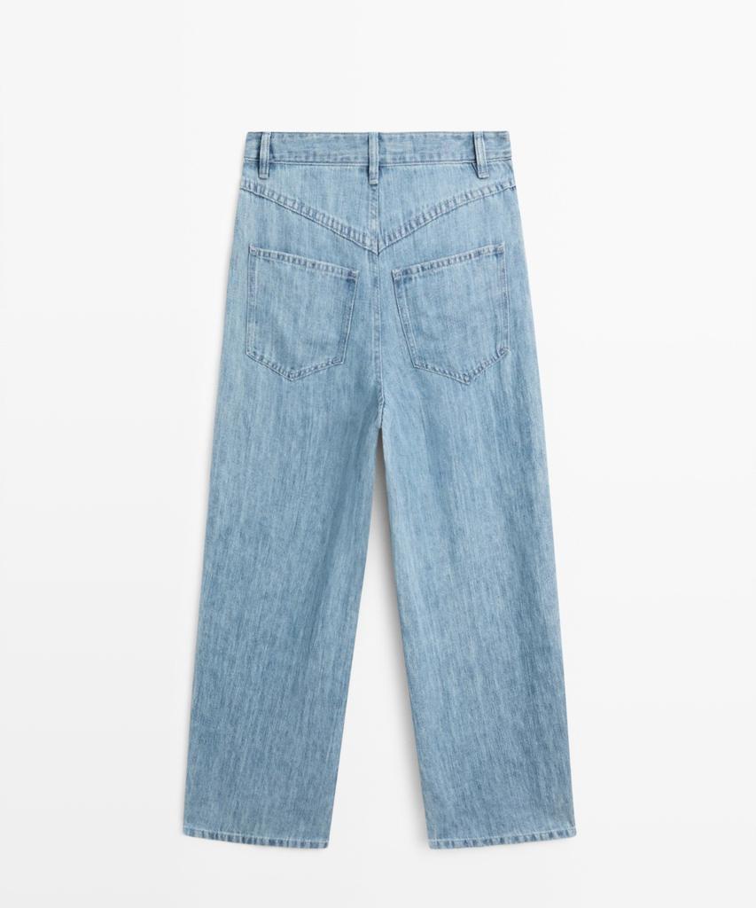 Masimodutti 100% Linen High-Rise Barrel Fit Jeans