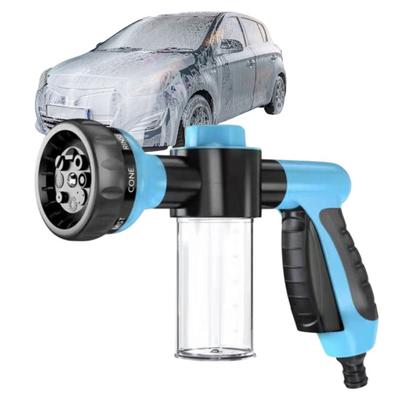 Car Wash Foam Cannon High Pressure Garden Hose Nozzle with Soap Dispenser Foam Sprayer with 8 Adjustable Spray Modes