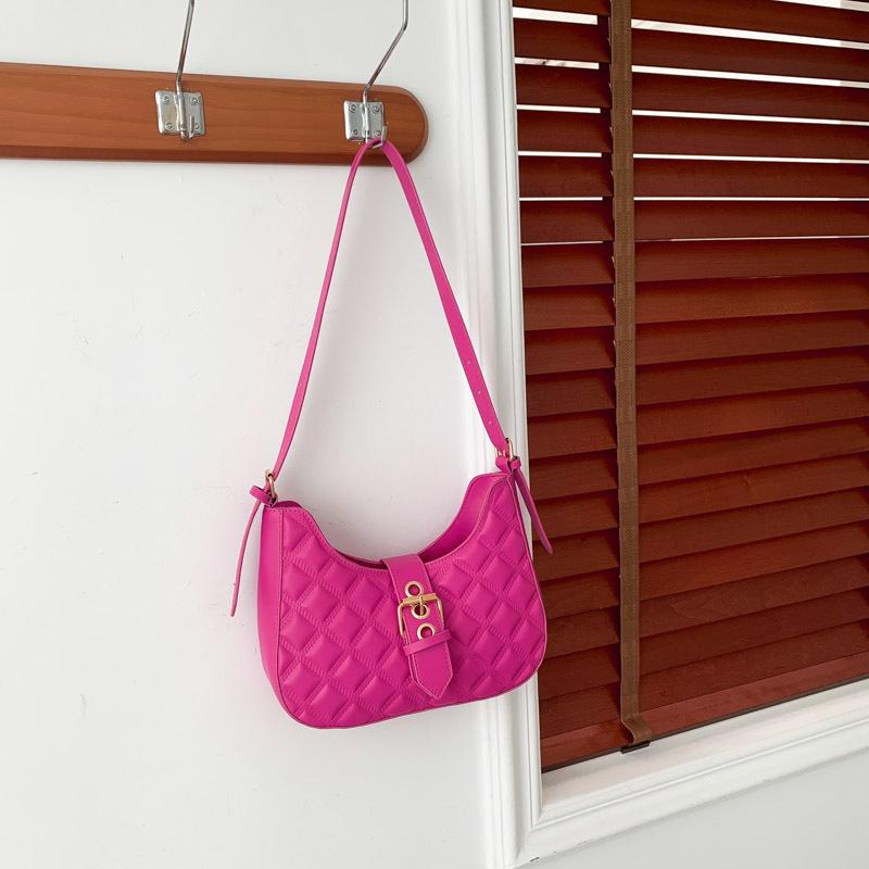 Women'S Textured Rhombus Embroidery Thread Commuter Small Bag Women'S Underarm Bag Spring Shoulder Underarm Bag