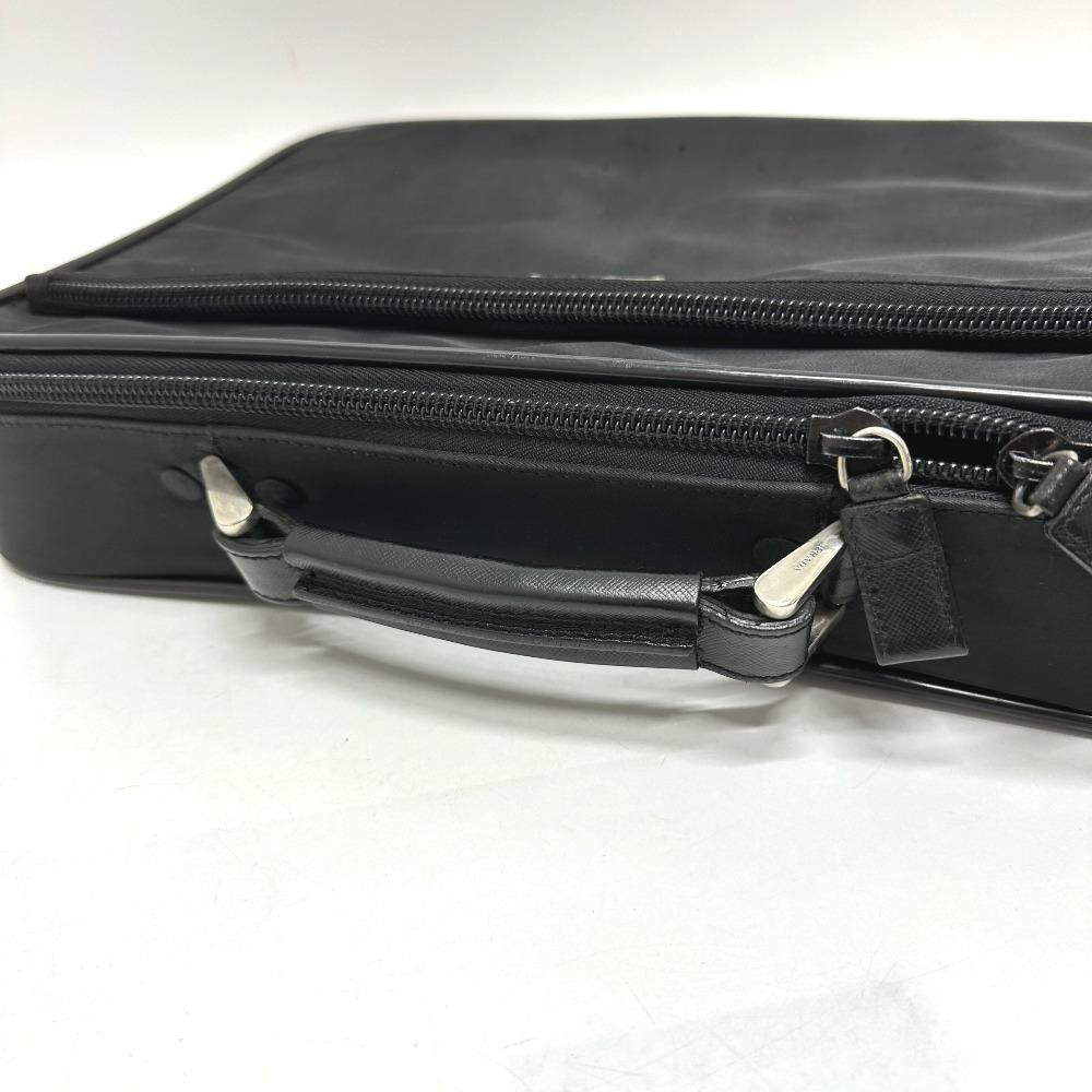 PRADA V147S triangle plate 2WAY Shoulder Bag Briefcase Business bag Nylon Black