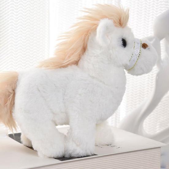 Electric Plush Horse Toy with Sound Kids Walking Interactive Horse Plushie Toddlers Boys Girls Educational Simulation Stuffed Animal Toy