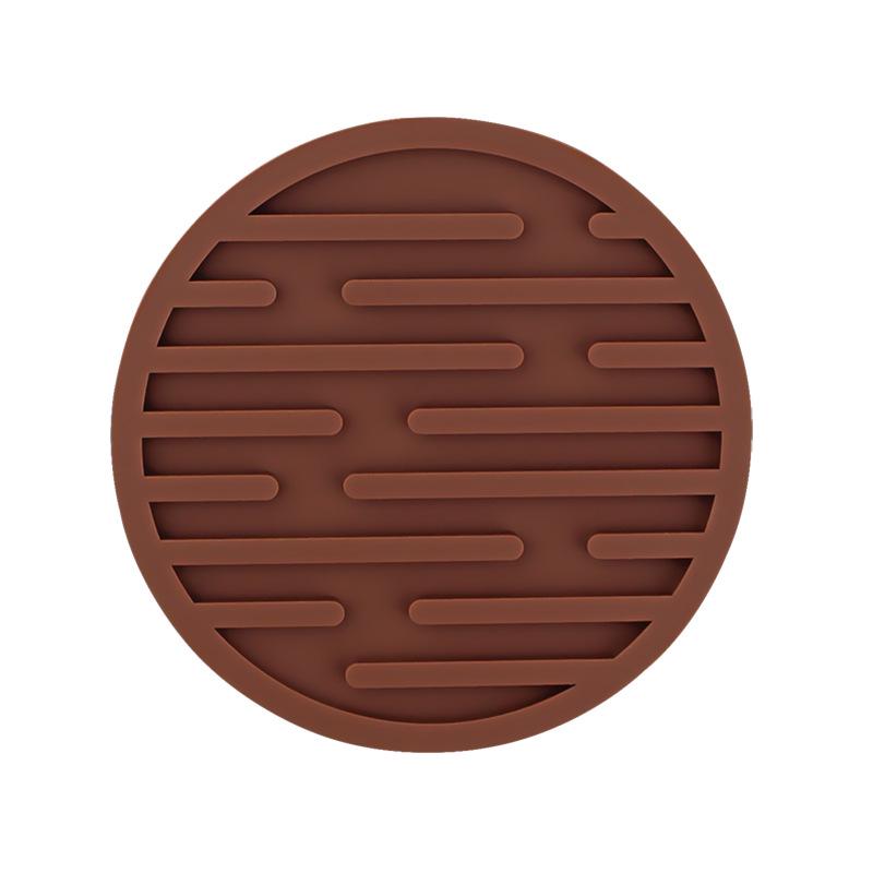 Round 10cm Silicone Coaster - Soft, Heat-Resistant, Marble Stripes, Water Draining