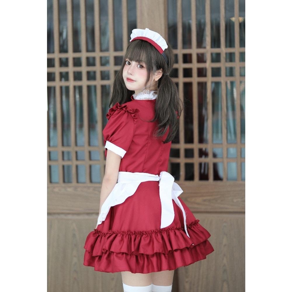 Cosplay Soft Girl Maid Dress Pure Cute Pink Maid Uniform Suit Role Play Skirt