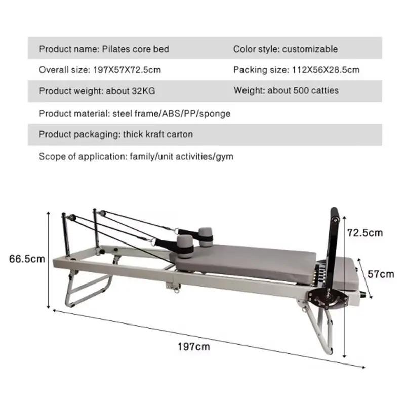 Pilates Reformer Core Bed - Foldable Metal Frame Machine for Yoga Exercise & Home Core Training