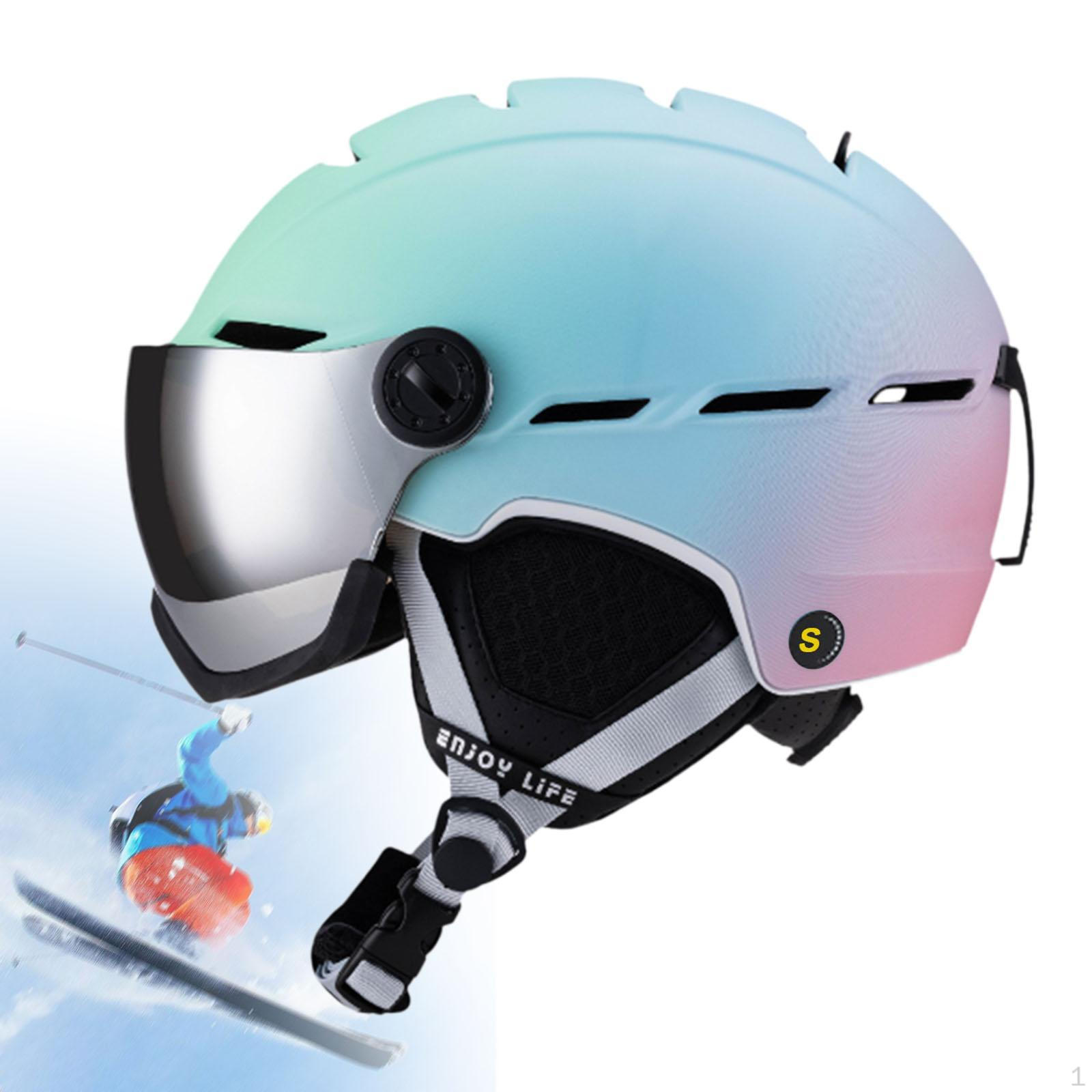 

Скейтбордный шлем для лыж с очками, легкий мужской женский регулируемый сноубордический снег S